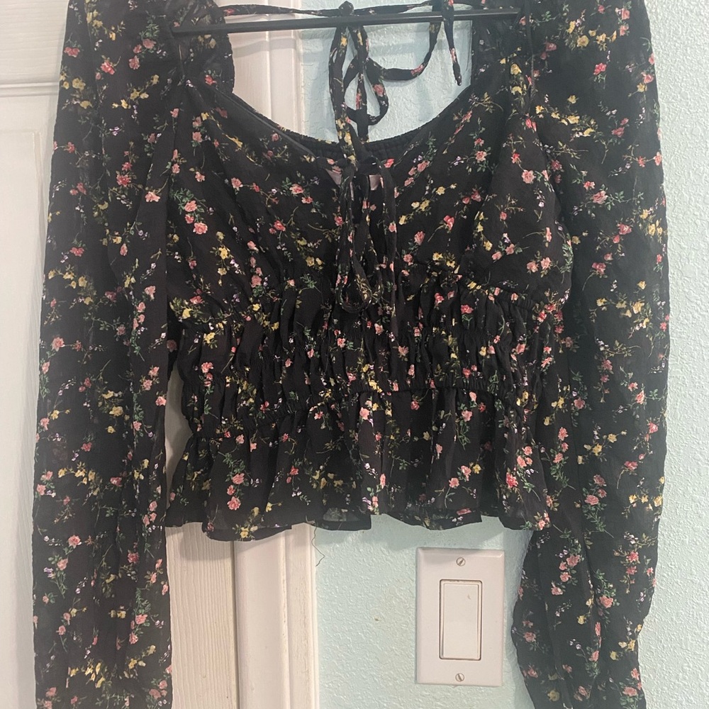 Dizzy Lizzy Black Dress with Floral Accents